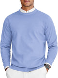 Mens Crew Neck Sweater Slim Fit Lightweight Knit - Dress Pullover