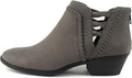 Womens Perforated Cut Out Stacked Block Heel Ankle Booties - Party
