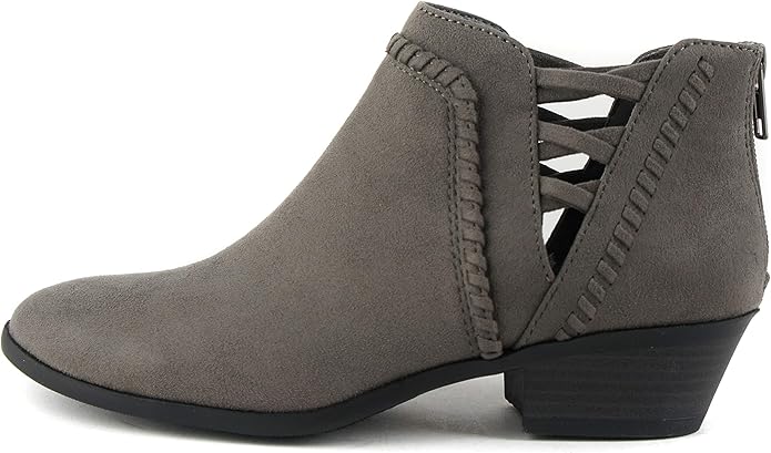 Soda CHANCE Womens Perforated Cut Out Stacked Block Heel Booties