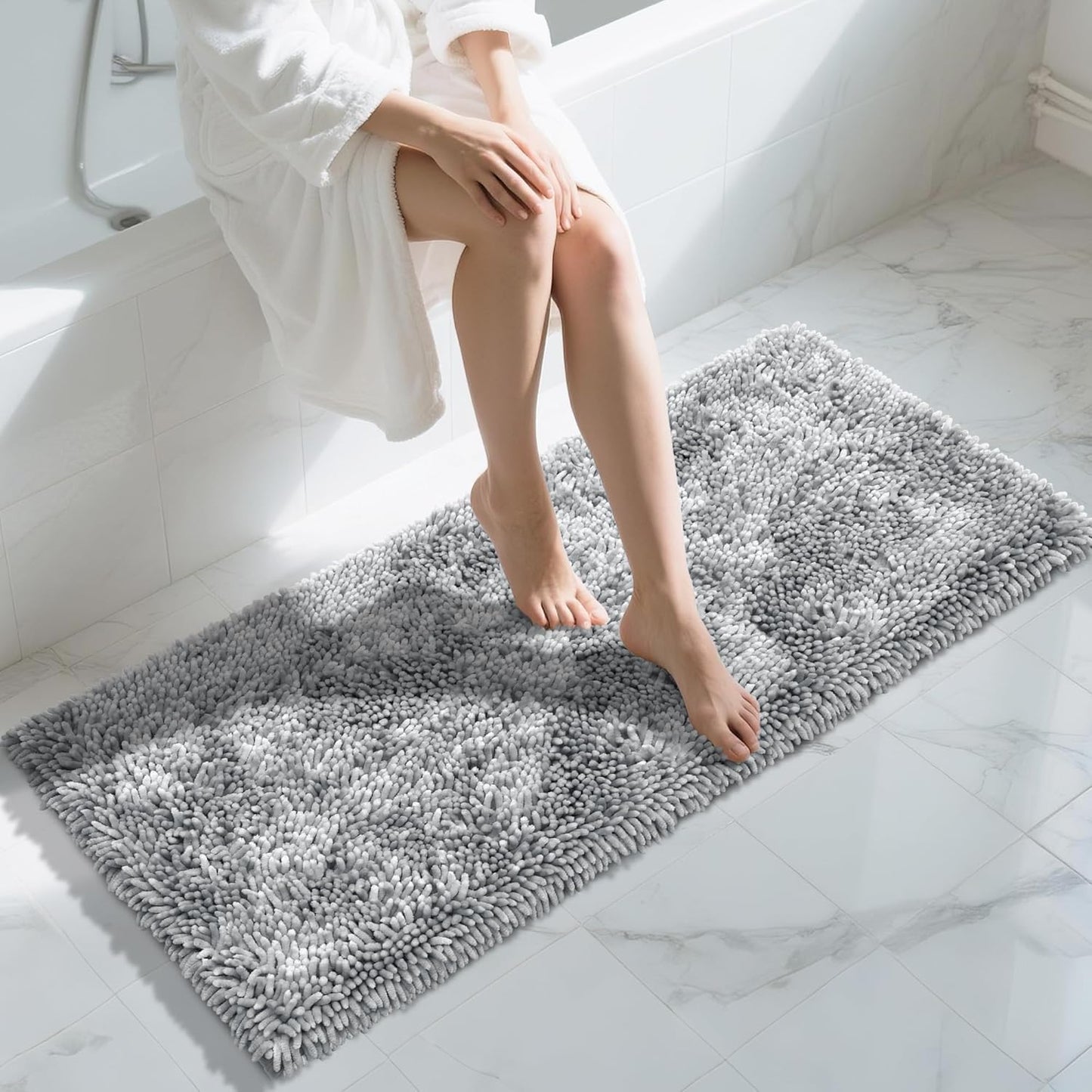 Yimobra Long Bathroom Rugs Runner 55x24 Inch for Luxurious Comfort