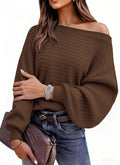 Fall Sweaters for Women Oversized Boat Neck Pullover - Cozy Fit