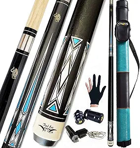 Professional 58-Inch Pool Cue Stick with Hard Case and Accessories