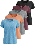 Real Essentials 5 Pack Women's Short Sleeve T-Shirts - Activewear