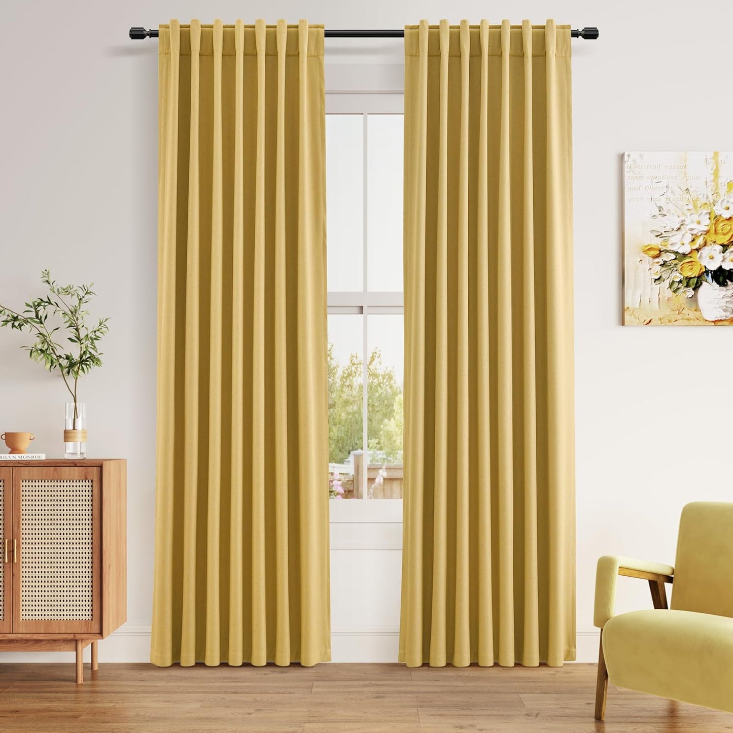 Guken Blackout Curtains 84 Inch Length for Living Room and Bedroom