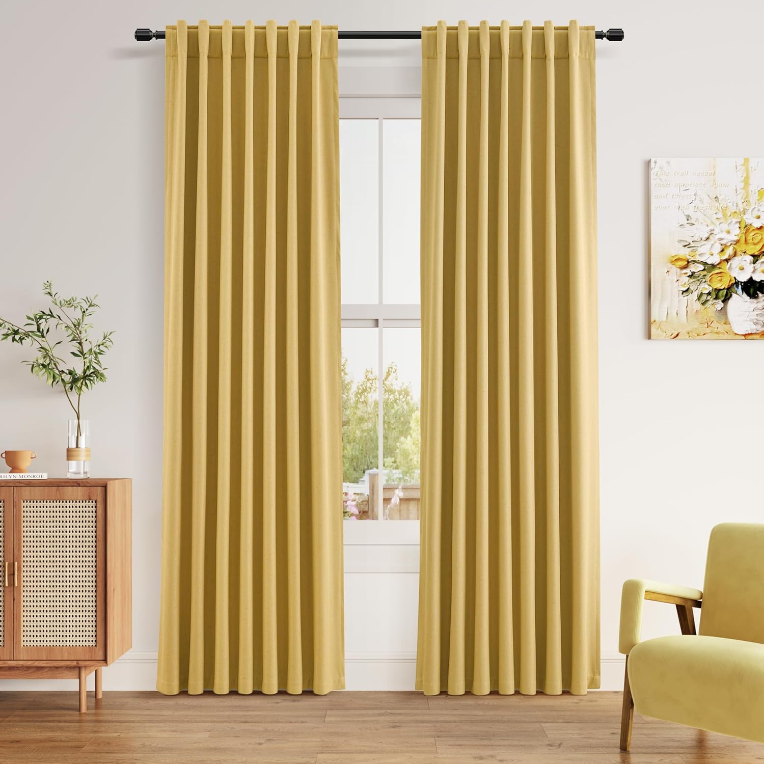 Guken Blackout Curtains 84 Inch Length for Living Room and Bedroom