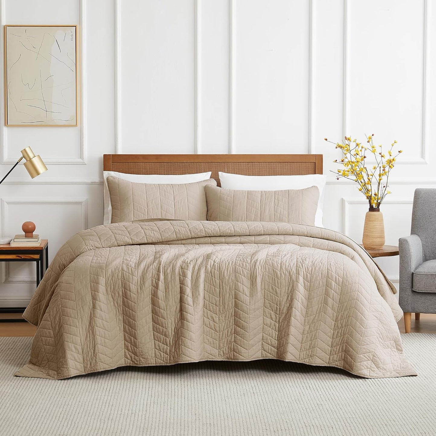 Palassio Dark Beige Cotton Quilt King Size Bedding Set Review