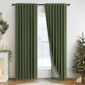 Blackout Curtains 52x72 2 Panels - 100% Light Blocking Linen Look