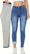 Women's Fleece Lined Winter Jeans - High Waisted Thermal Skinny