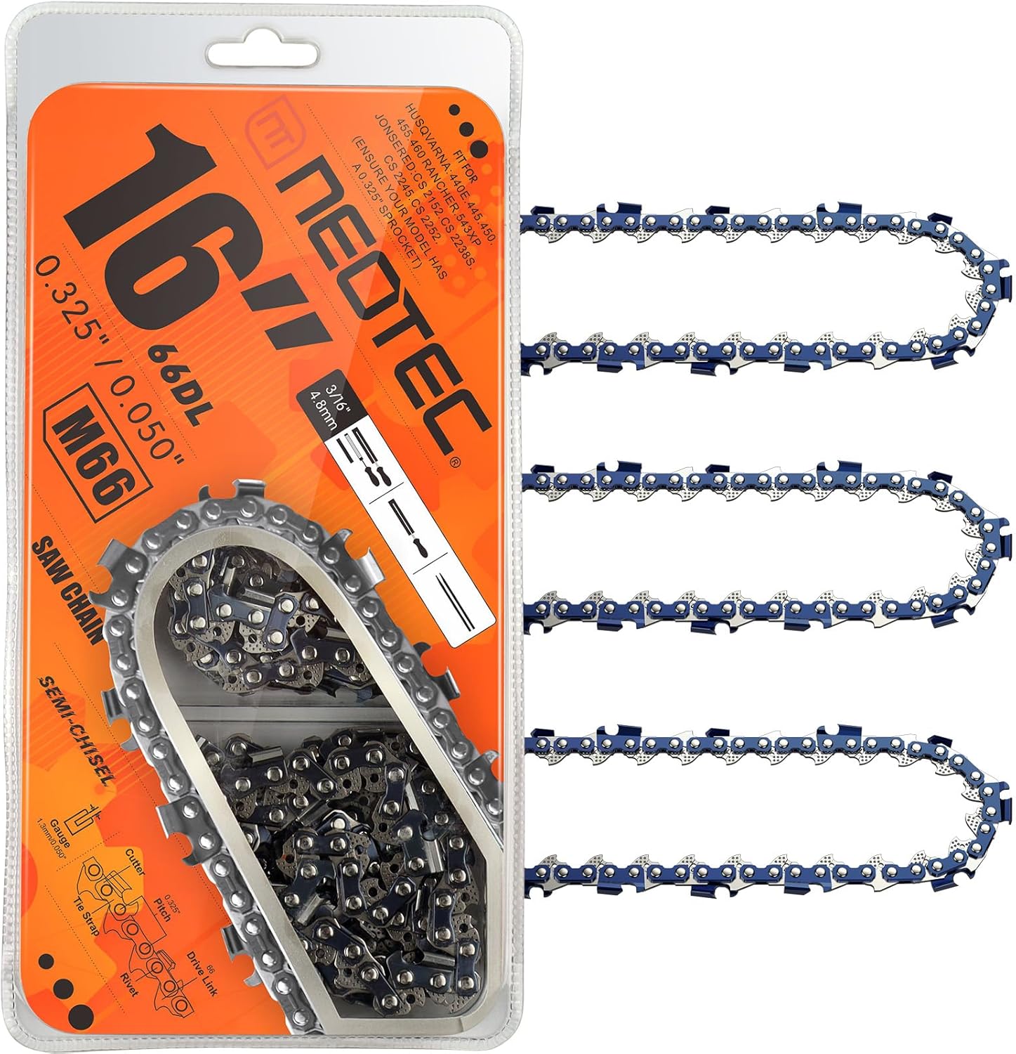 NEOTEC 16 Inch Chainsaw Chain for Husqvarna and More Models