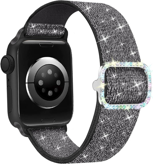 Sparkly Nylon Band for Apple Watch - Women's Bling Elastic Solo Loop