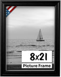 Black 8x21 Picture Frame.75 in Wide - Handmade Solid Wood Frame