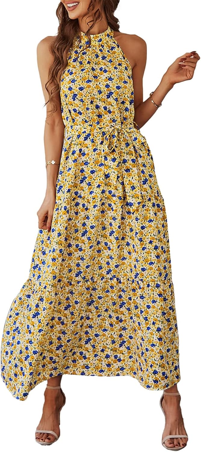 PRETTYGARDEN Women's Summer Floral Maxi Sun Dress for Elegance