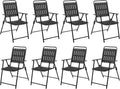 Folding Patio Chair Set of 8 - Sturdy Outdoor Dining Chairs