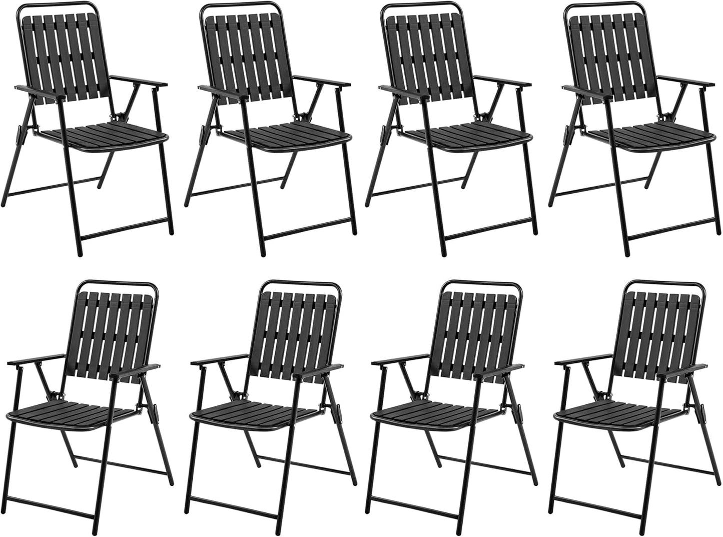 Yaheetech Folding Patio Chair Set of 8 for Outdoor Dining