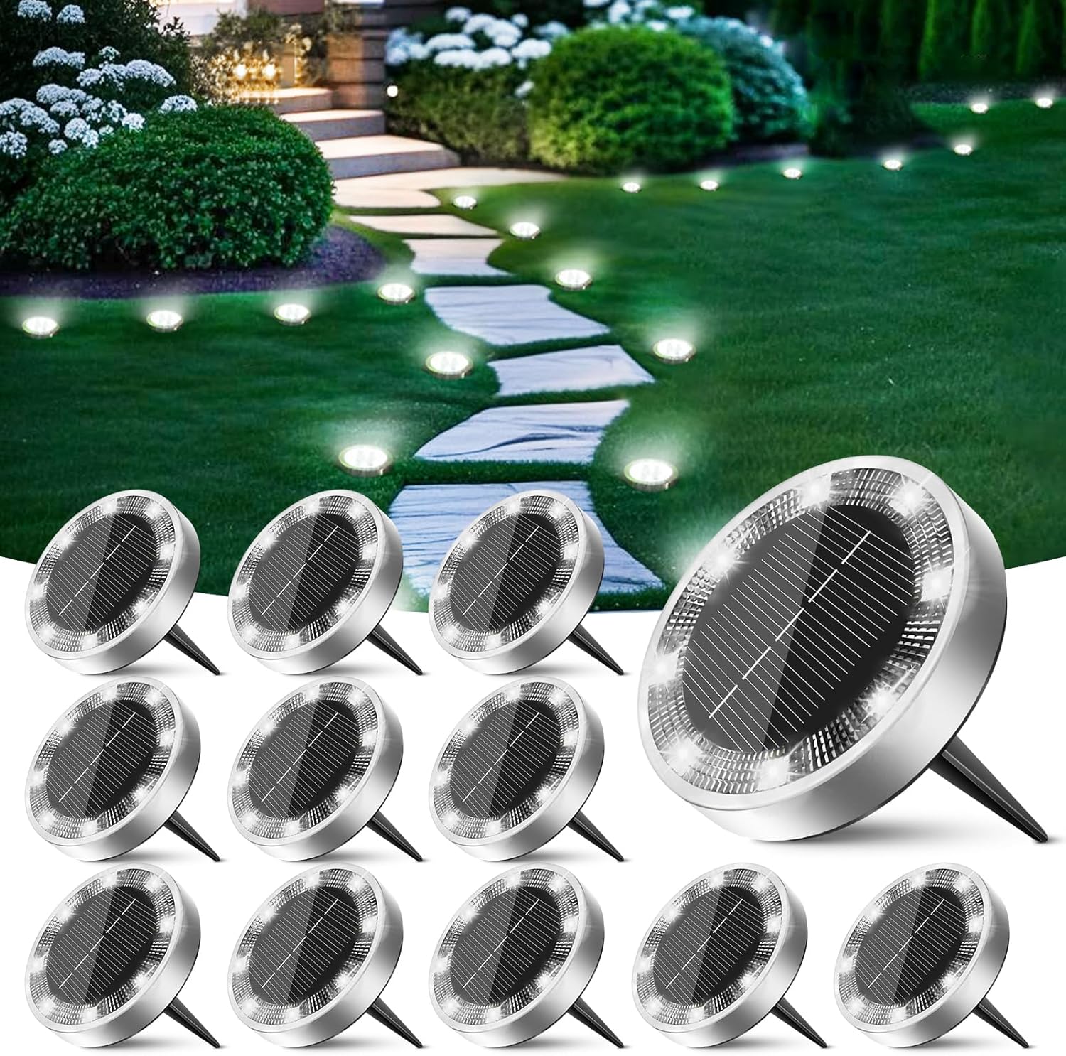 Peasur Mini Solar Ground Lights for Pathway and Garden Use