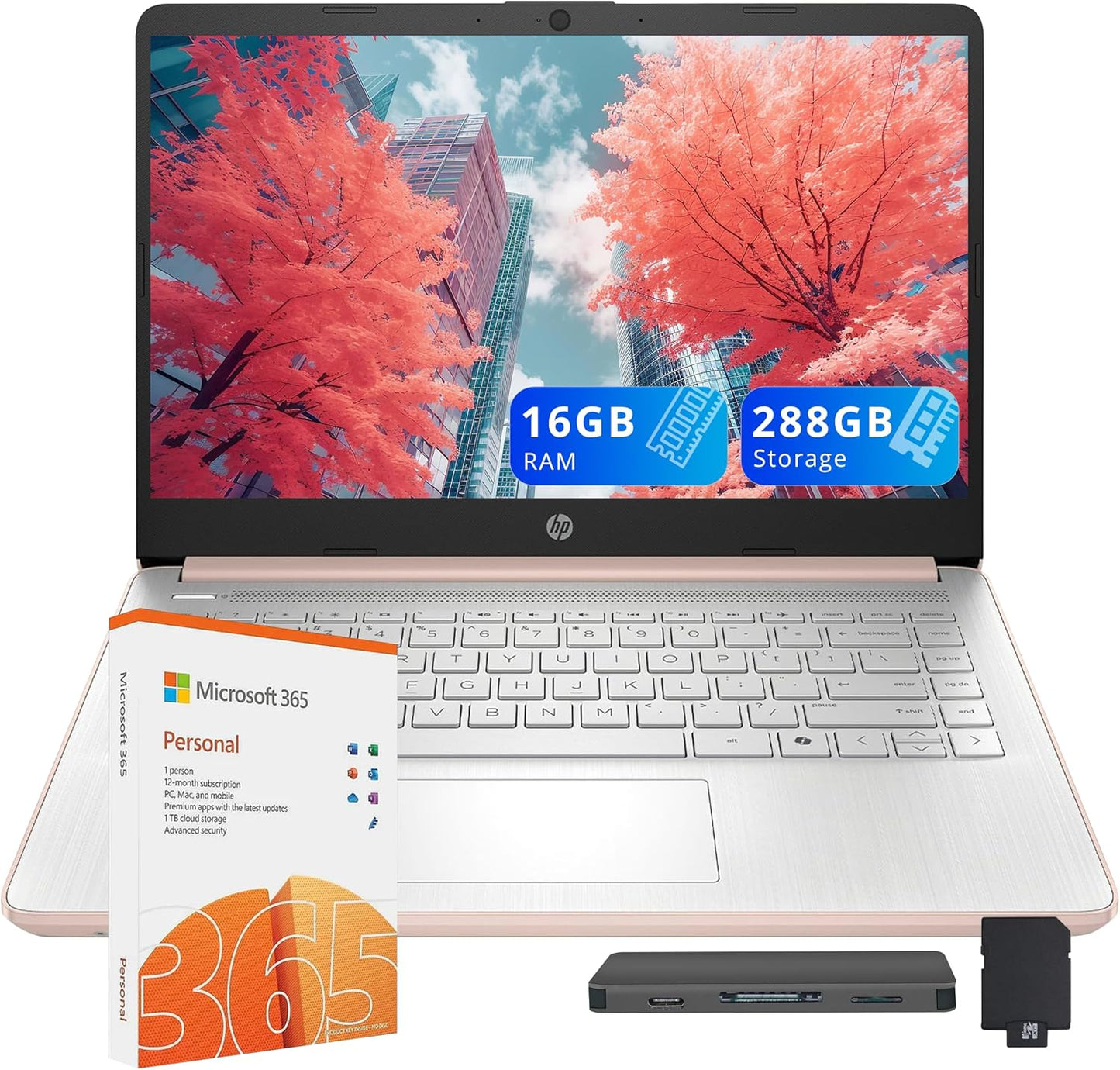 HP Stream 14 HD Laptop with Intel N150, 16GB RAM, 288GB Storage