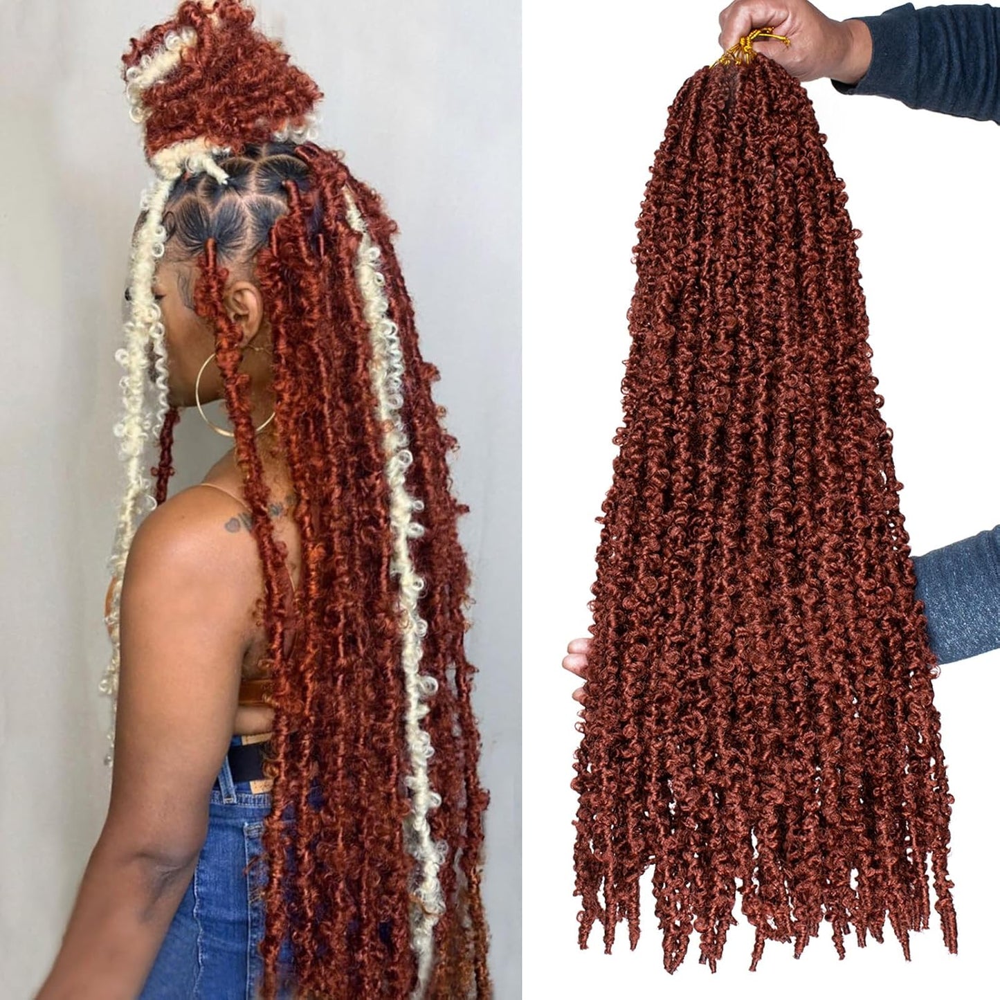 Leeven 30 Inch Copper Red Butterfly Locs - Crochet Hair Style
