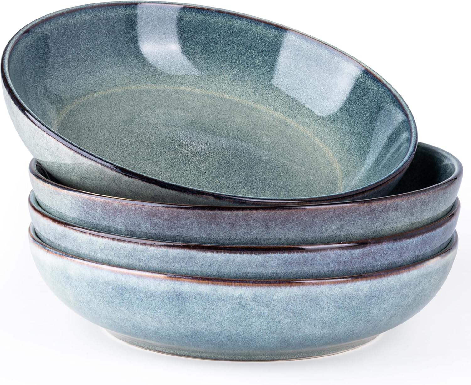 AmorArc 8.5ft' Large Ceramic Pasta Bowls Set for Kitchen Use