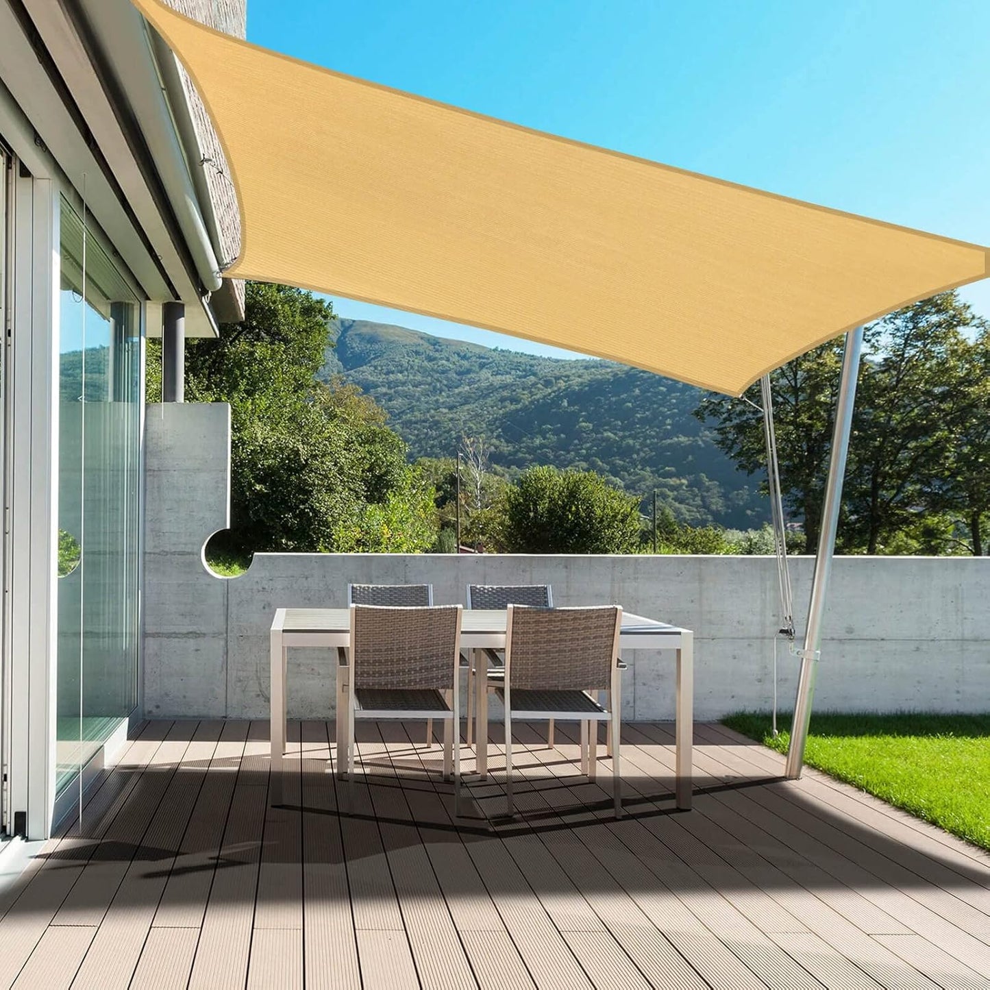 PureFit Rectangle Sun Shade Sail 12 x 16 ft for Outdoor Spaces