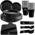 MirthMood 350PCS Black Disposable Plates and Party Set - Complete