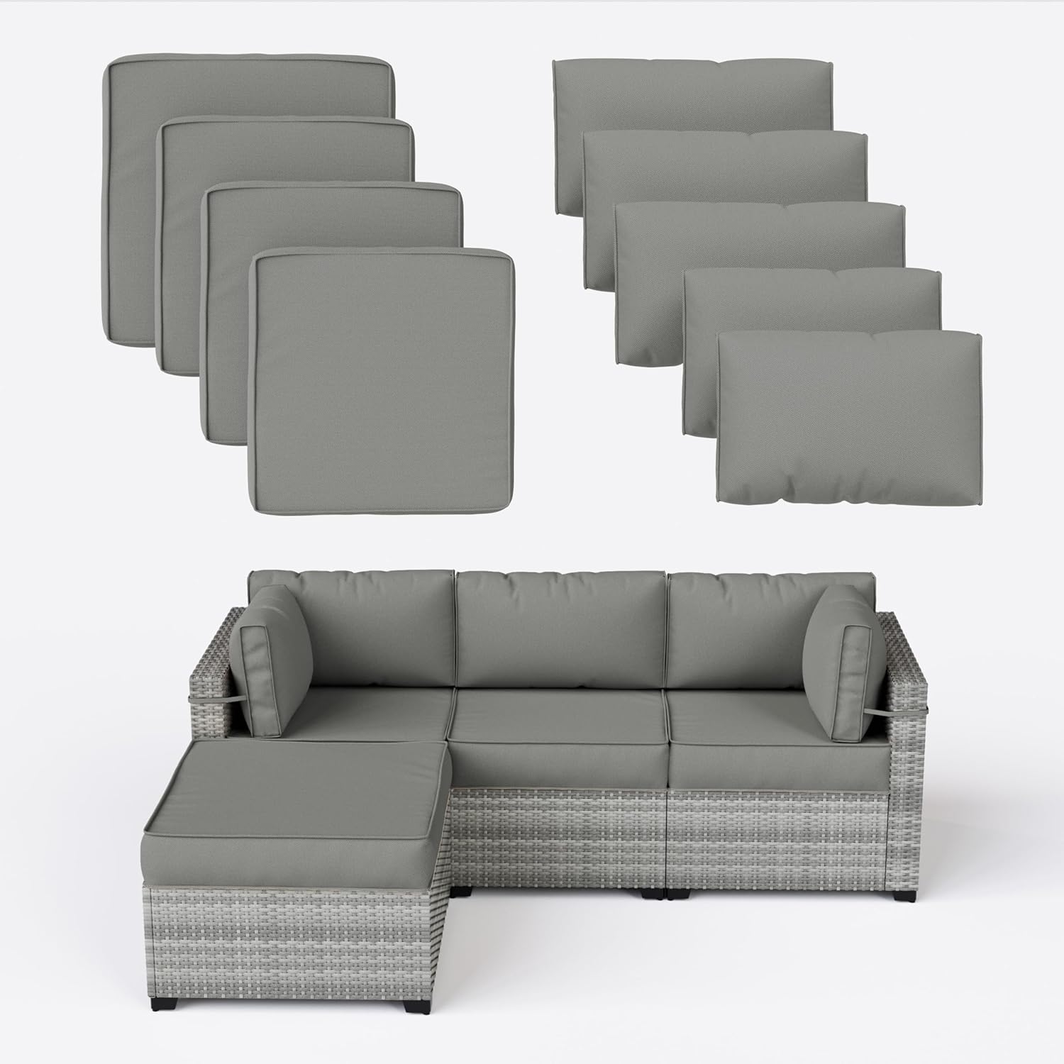 9 Pcs Outdoor Patio Cushions Covers Replacement Waterproof Set