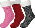 Women Winter Thick Slipper Socks with Grippers - Warm Fuzzy Home Socks