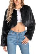 Fur Coats For Women Cropped Faux Fuzzy Jacket - Cozy Fall Staple