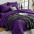 HEVUMYI Purple Queen Comforter Set - Soft 7-Piece All-Season Bedding