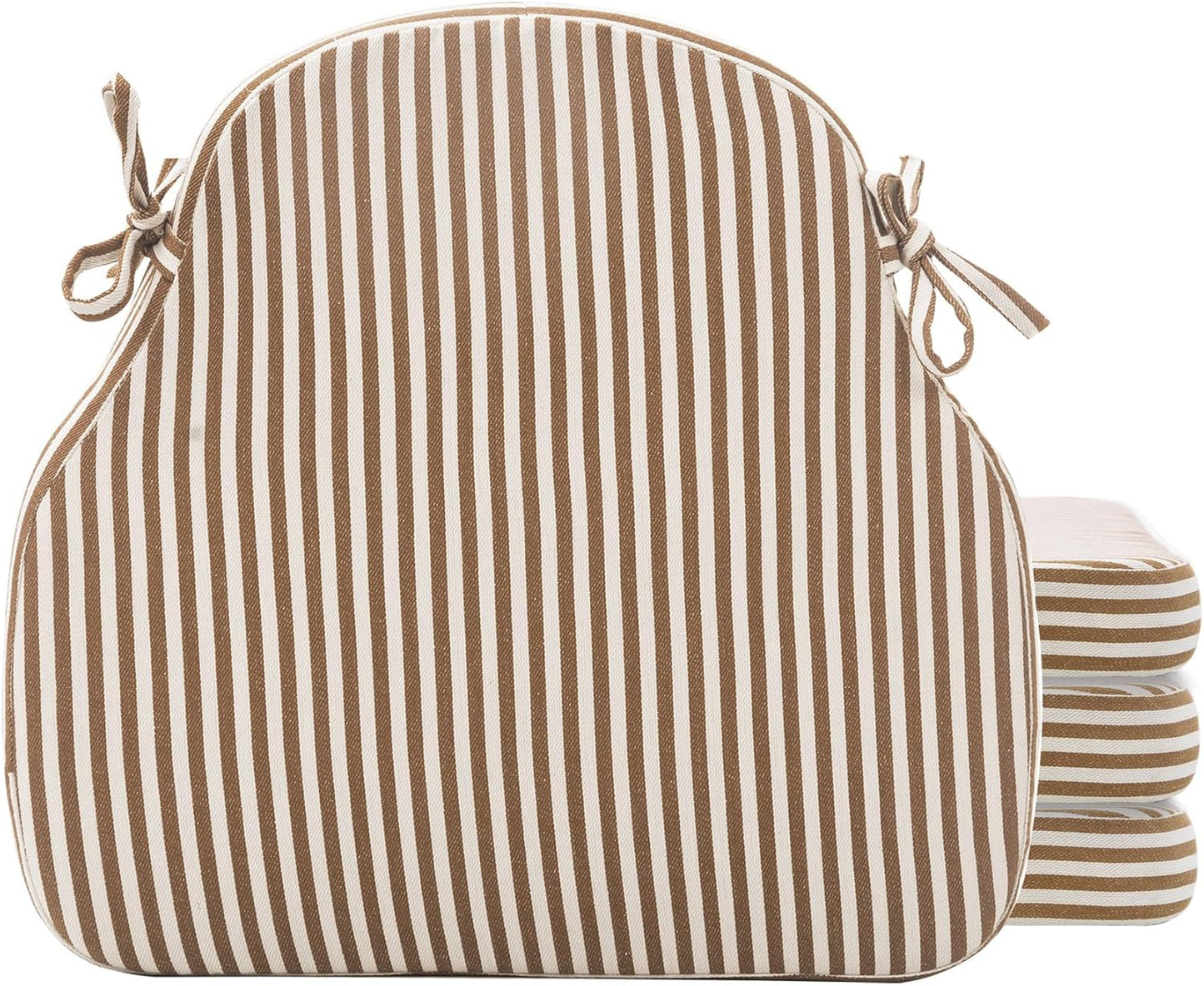 Brown Striped Winsor Chair Cushions by PRONOUS for Comfort