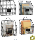 Hanging Wall File Holder Organizer Metal Wall Mount File Folders