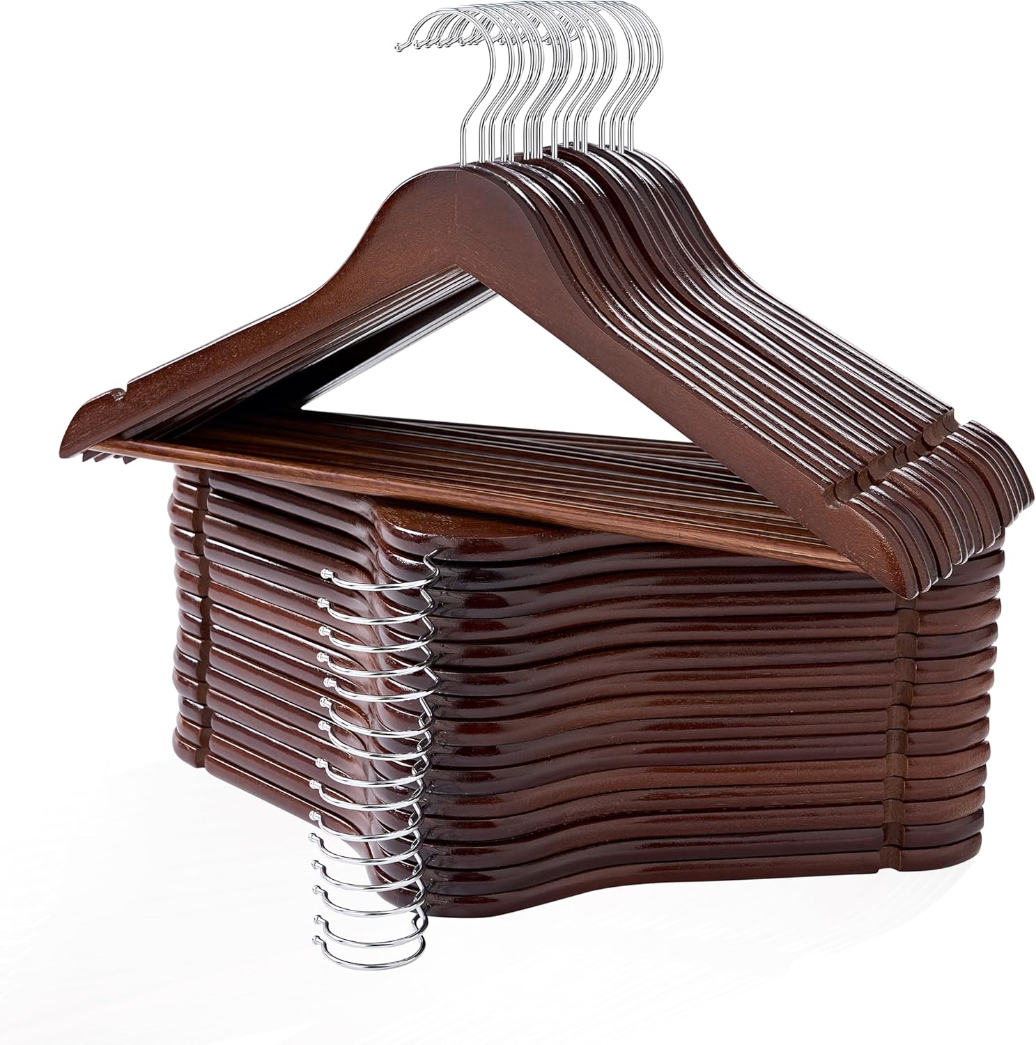 Edergoo Wooden Hangers 30 Pack for Closet Organization