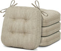 Beige Dining Chair Cushions Set of 4 - Dual-Layer Memory Foam