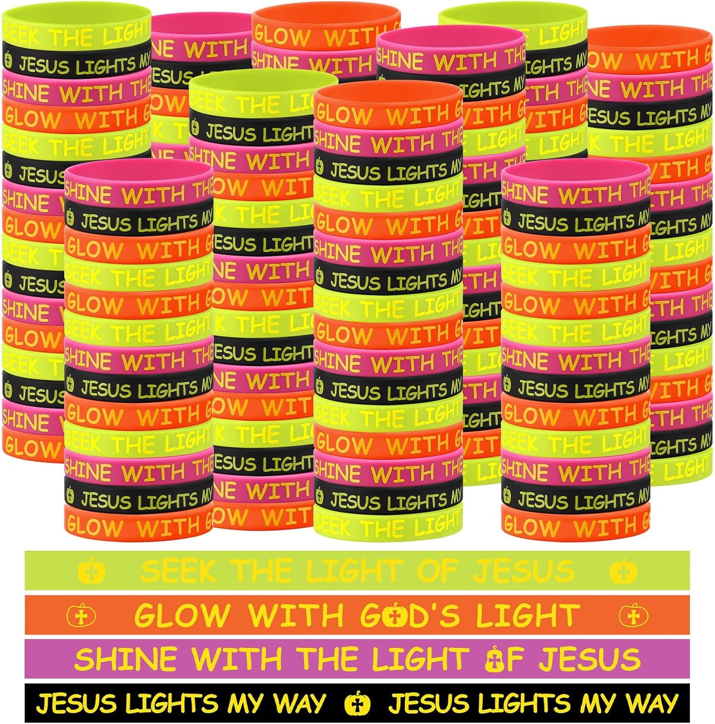 200 Pcs Halloween Christian Bracelets for Party Favors Gifts