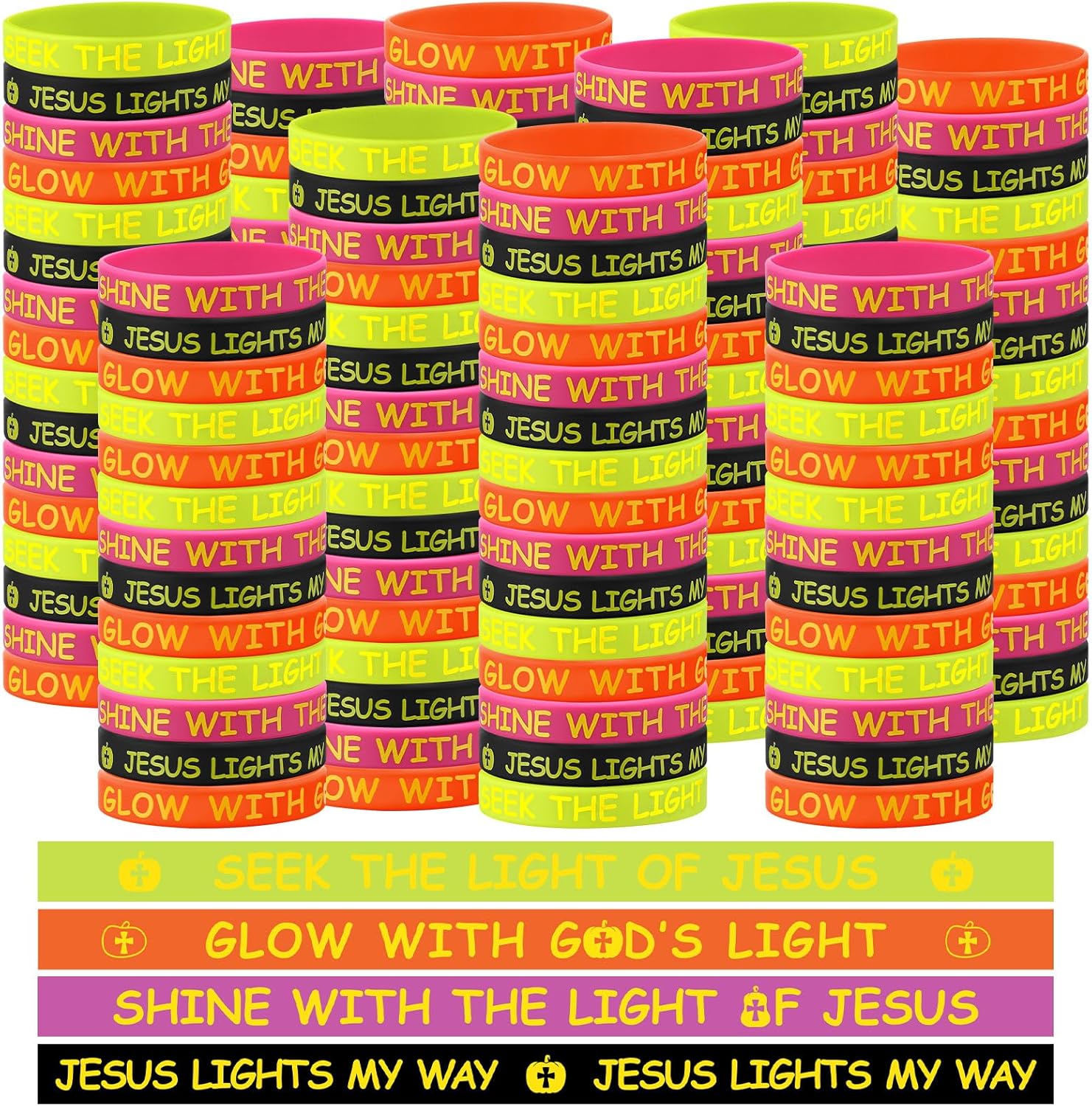 200 Pcs Halloween Christian Bracelets for Party Favors Gifts