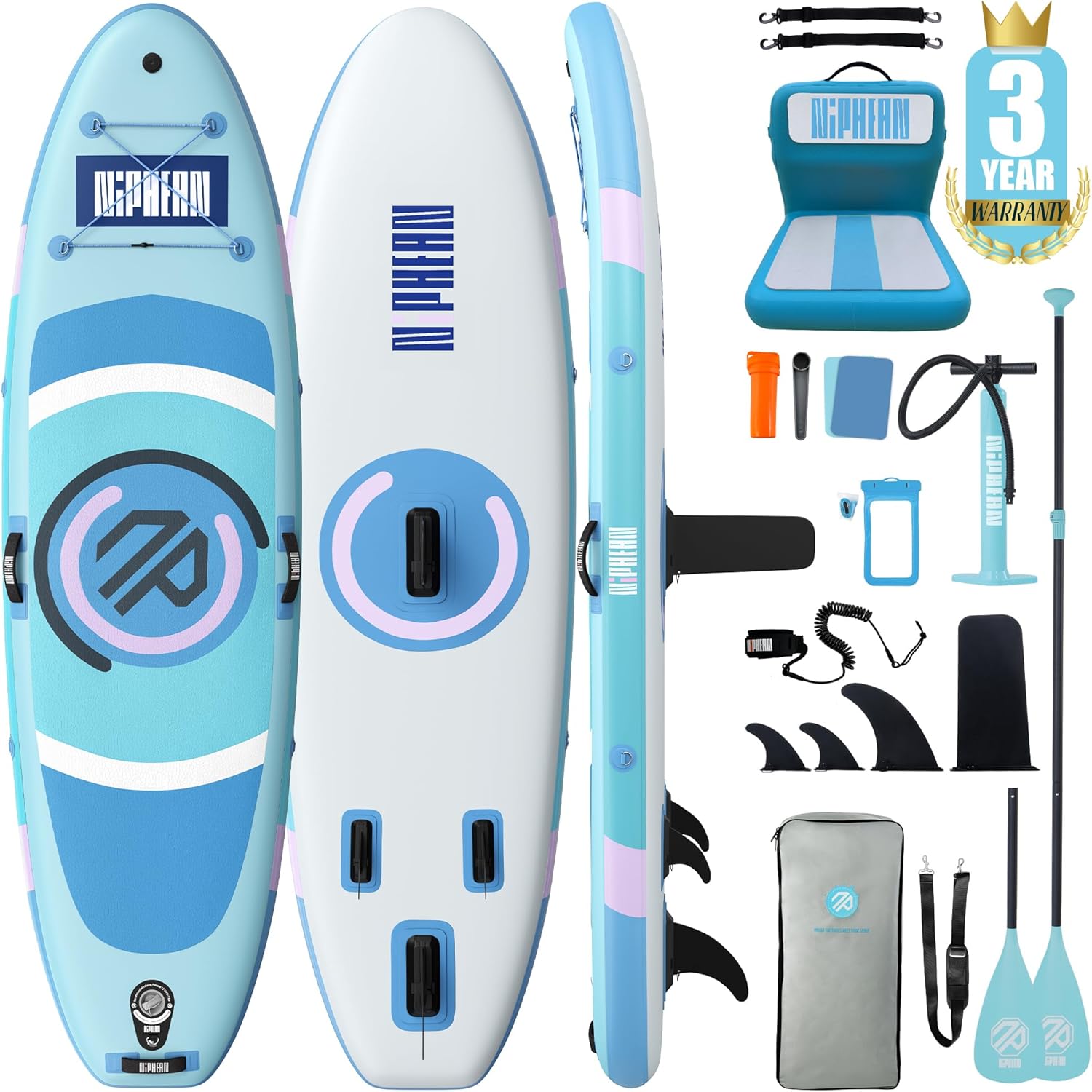 Niphean Inflatable Paddle Board for Yoga and Fitness Fun