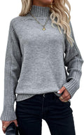 Les umes Womens Turtleneck Sweaters Long Sleeve Loose Pullover