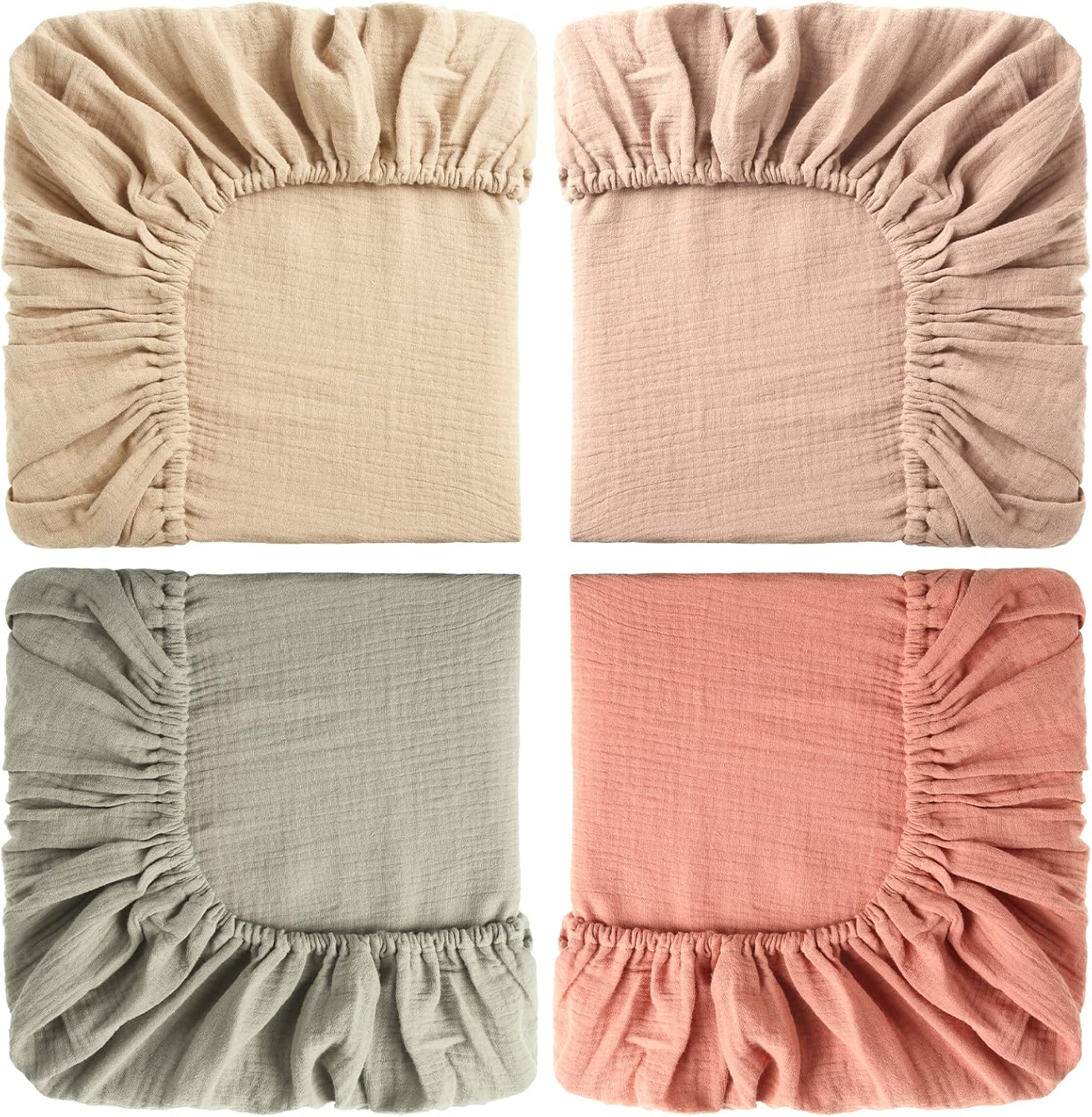 Gerrii Muslin Mini Crib Sheets 24 x 38 Inch for Baby Comfort