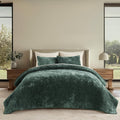 Velvet Quilt Set Queen Size - Luxurious Soft Channel Comforter