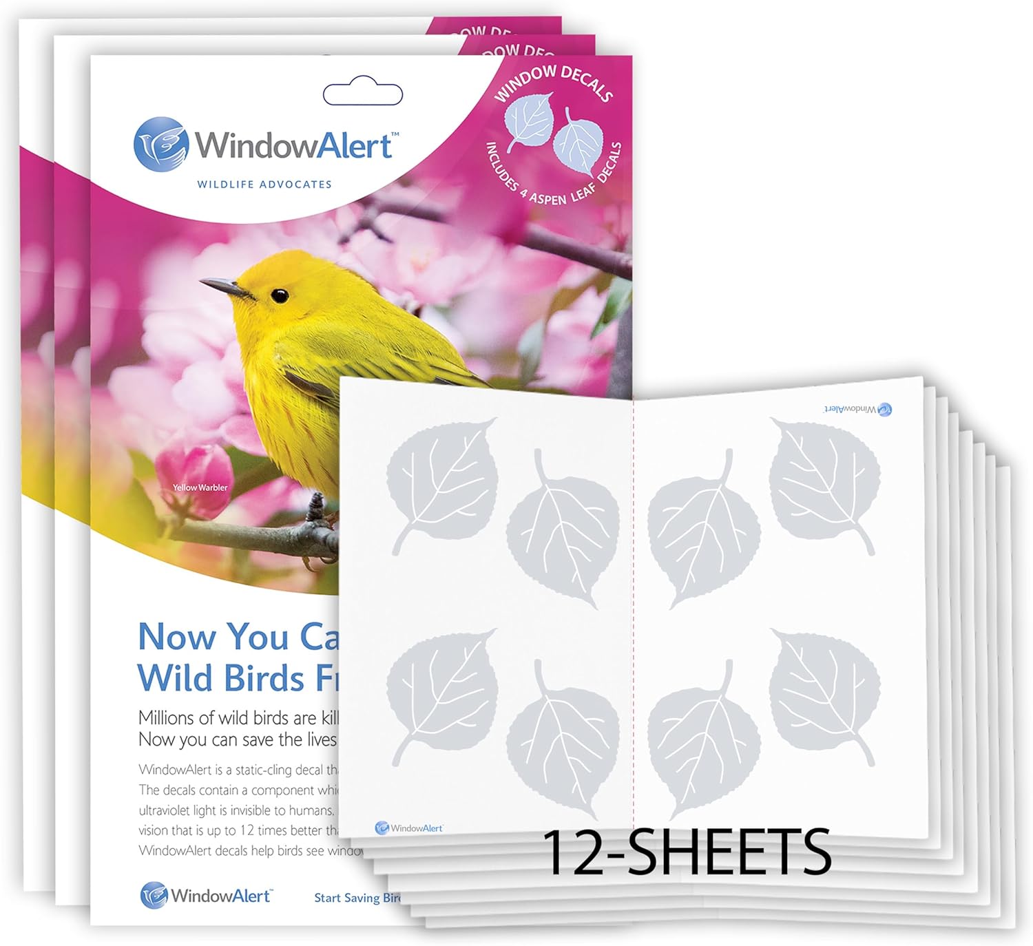 WindowAlert Aspen Leaf Decals - Protect Birds from Collisions