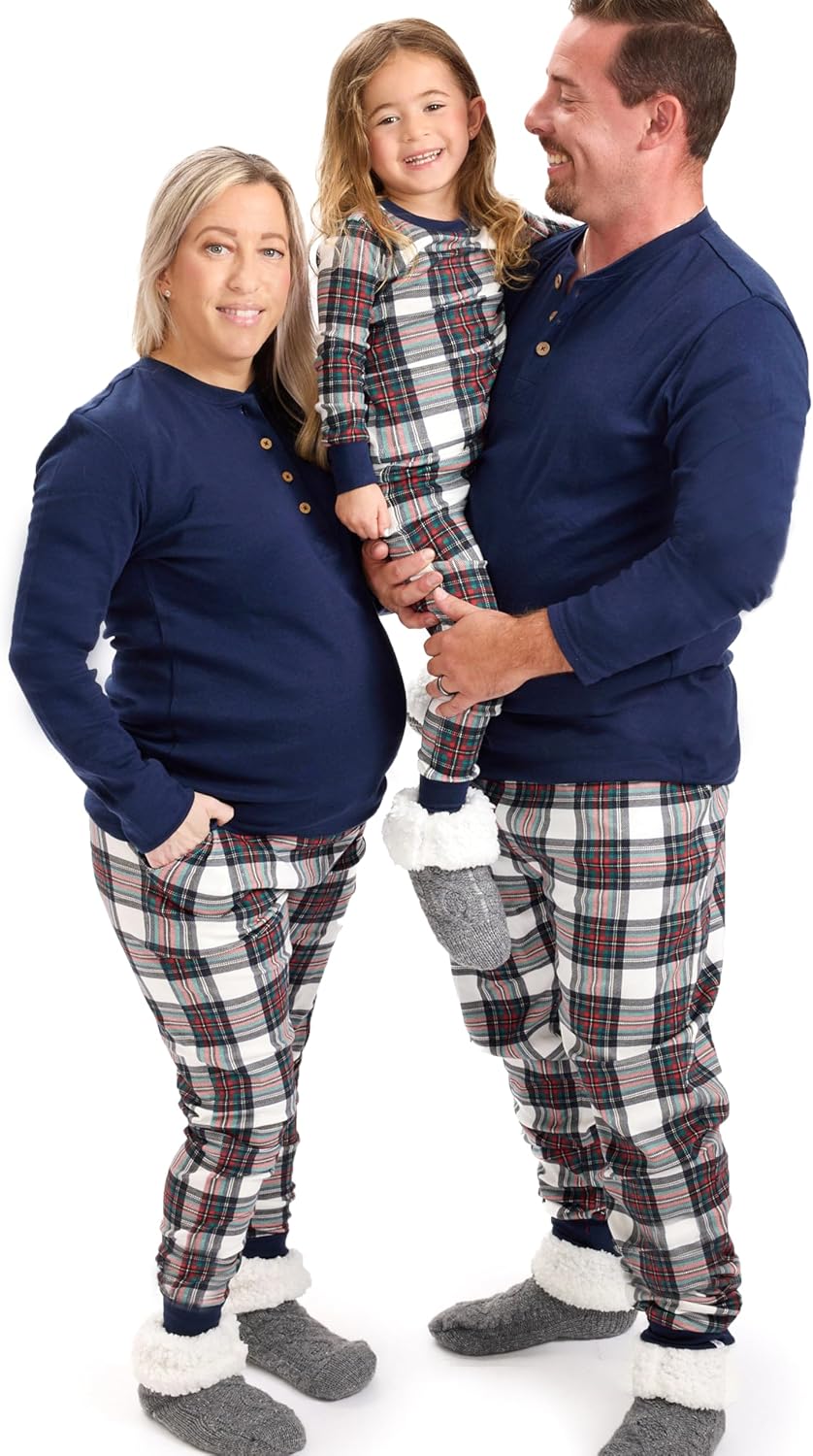 Family Matching Holiday Pajamas in 100% Organic Cotton for All