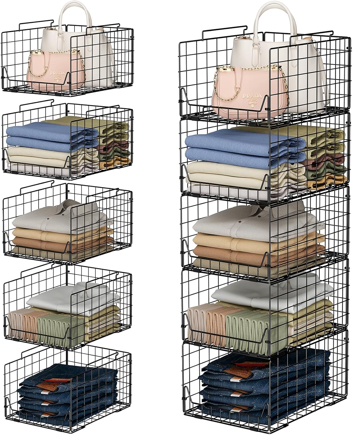 5-Tier Stackable Closet Organizer Shelf for Stylish Storage
