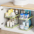 2-Tier Pull Out Under Sink Organizer - Stackable Bathroom & Kitchen