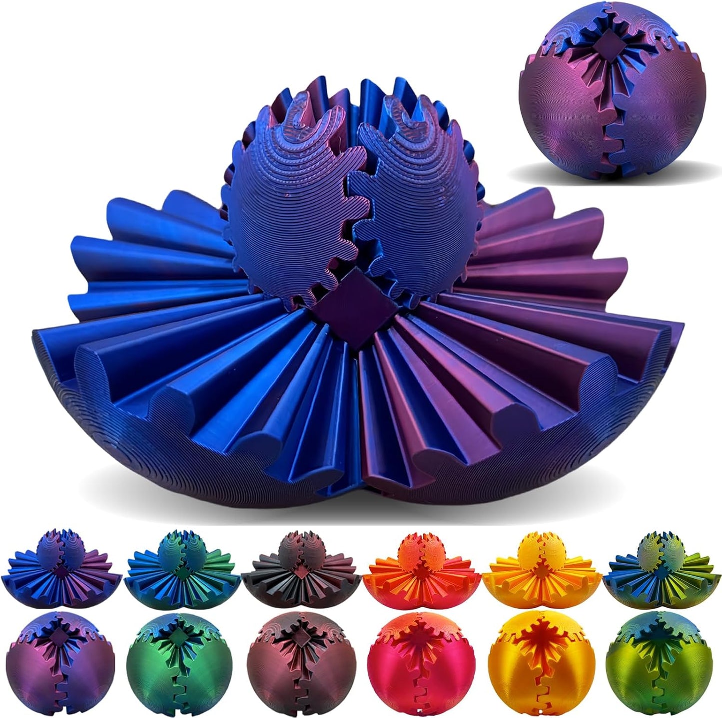 GearSphere 3D Printed Fidget Ball for Stress Relief