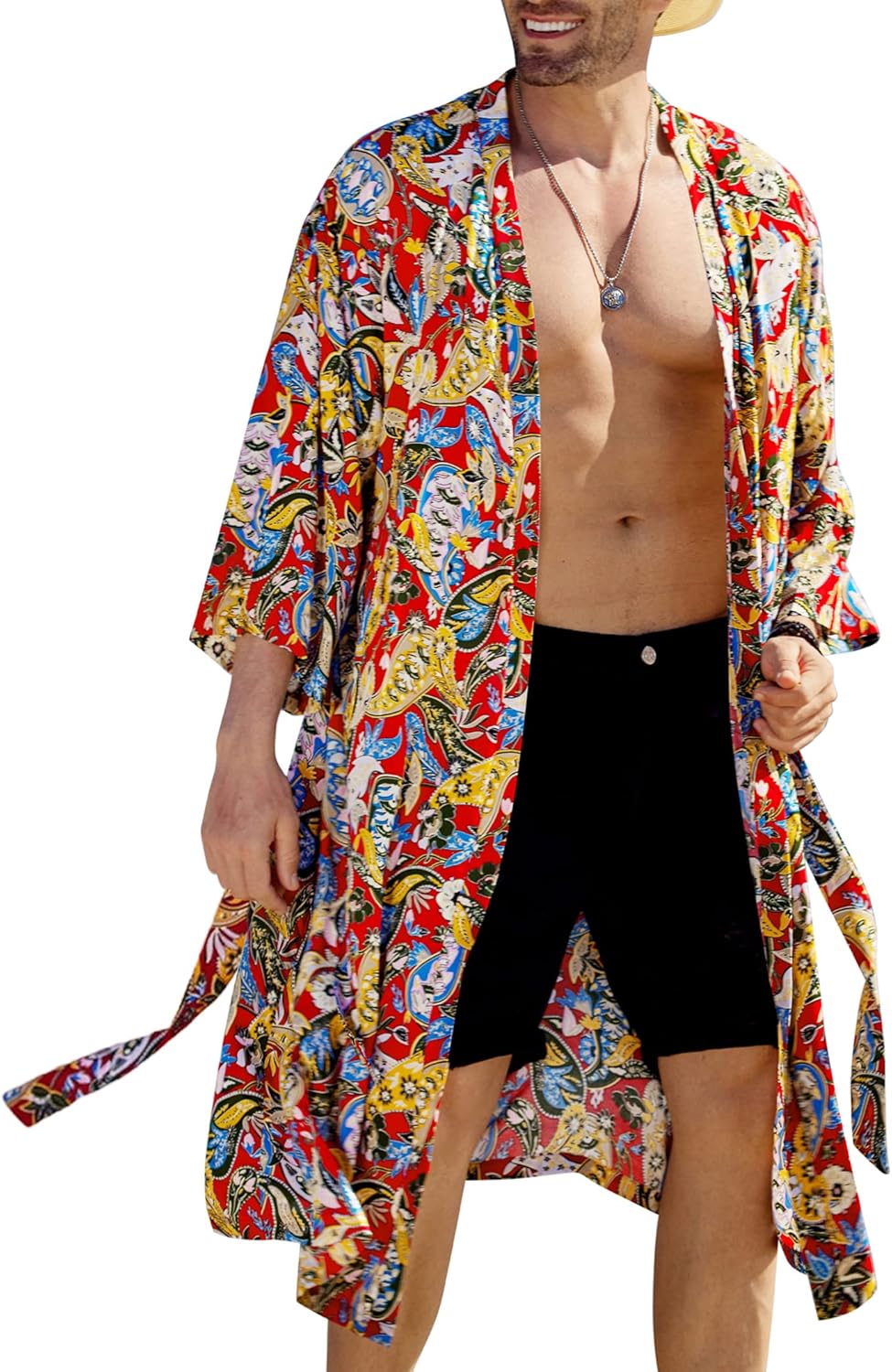 COOFANDY Men's Lightweight Kimono Robe for Stylish Comfort