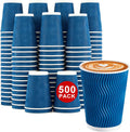 Lamosi 12 oz Insulated Paper Coffee Cups Bulk - 500-Count Navy