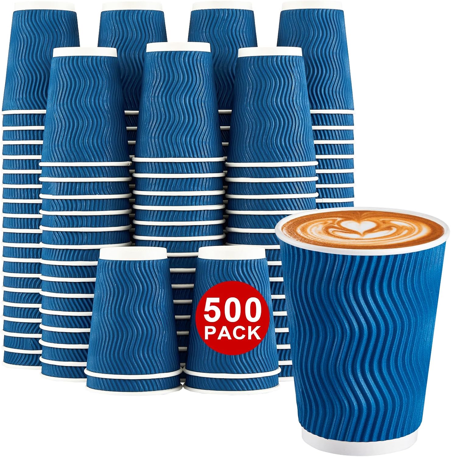 Lamosi 500-Count 12 oz Insulated Paper Coffee Cups for All Uses