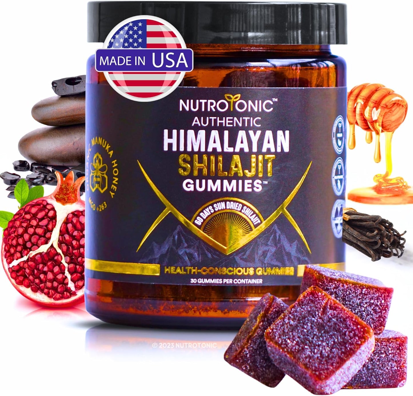 NutroTonic Organic Himalayan Shilajit Gummies for Wellness