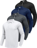 PINSPARK Long Sleeve Polo Shirt for Men - Moisture Wicking Comfort