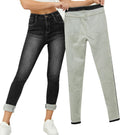 Yehopere Women's Winter Fleece Lined Jeans Slim Fit Warm (Style JRGF)