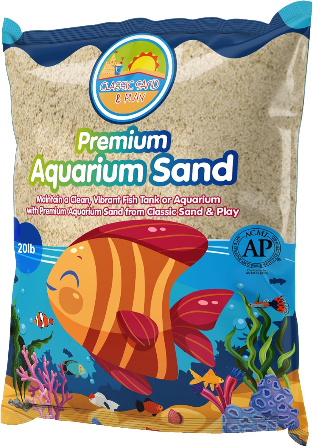 Classic Sand & Play Natural Aquarium Sand for Freshwater Tanks